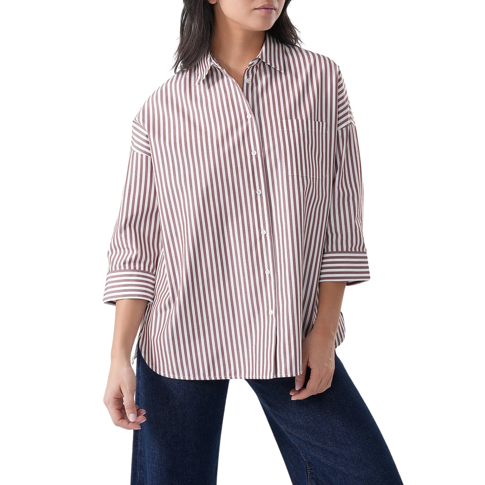 Camicia boxy in popeline di cotone