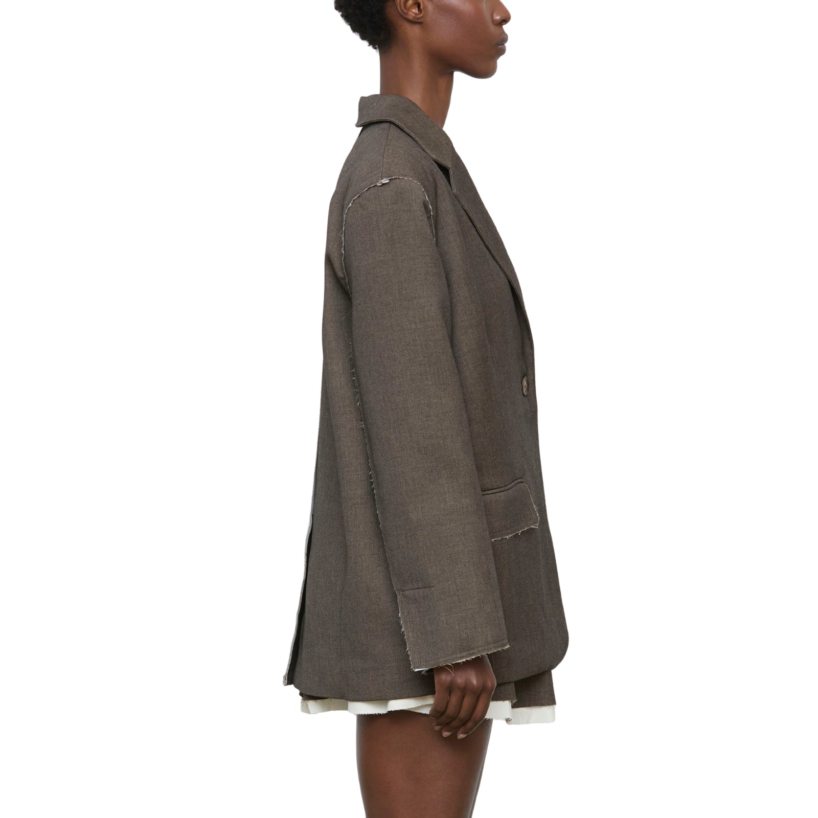 Giacca blazer oversize in tessuto mélange
