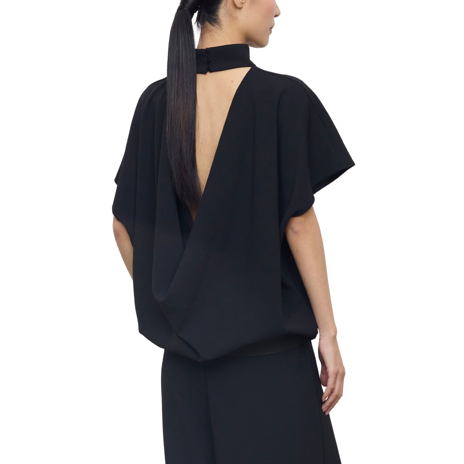 Blusa Drappeggiata con Schiena Scoperta