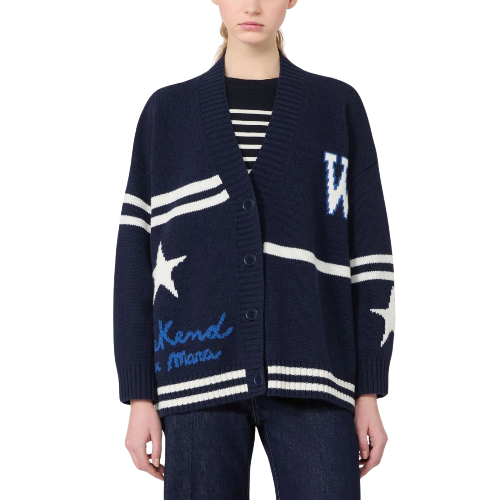 Cardigan in lana jacquard