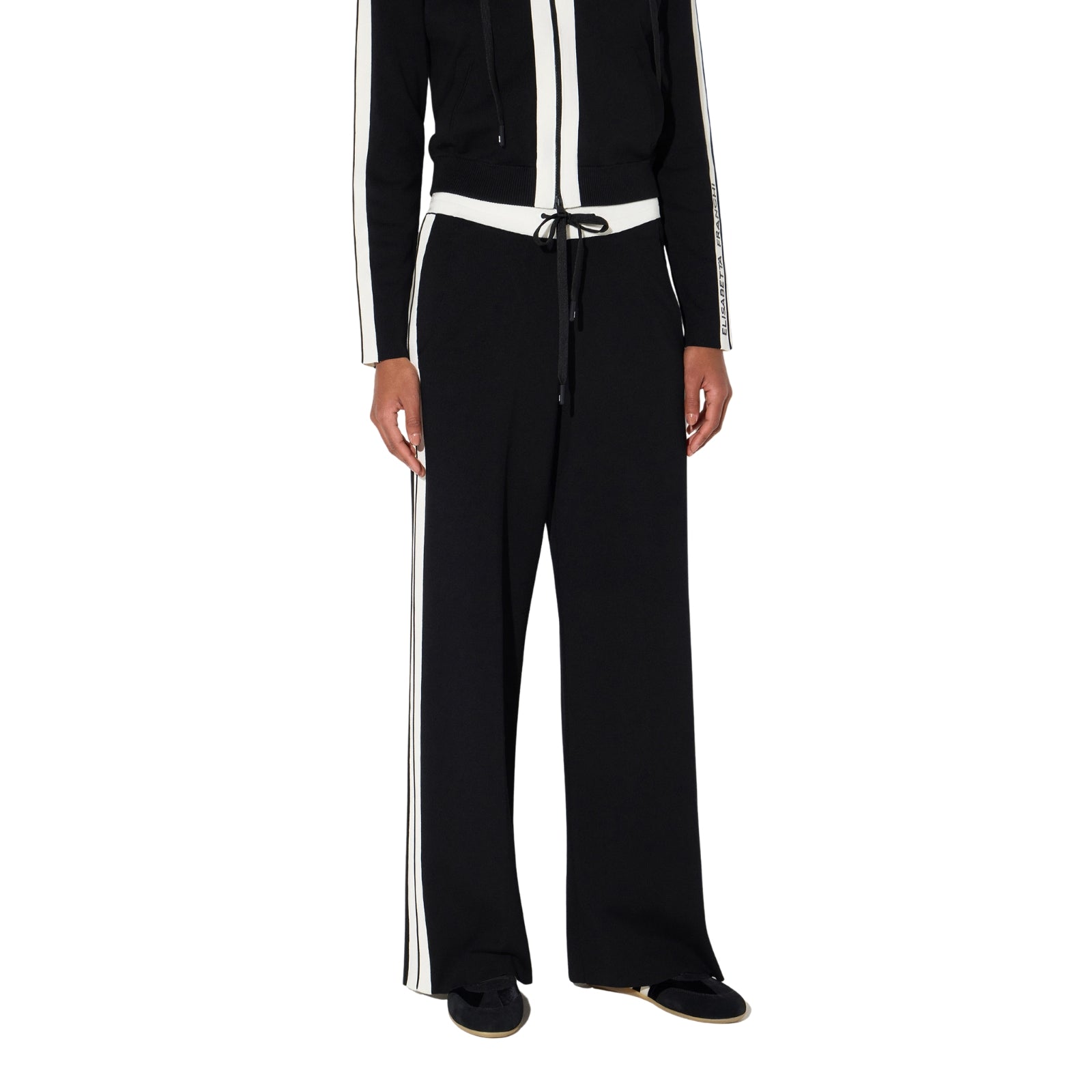 Pantaloni in maglia con logo - NERO