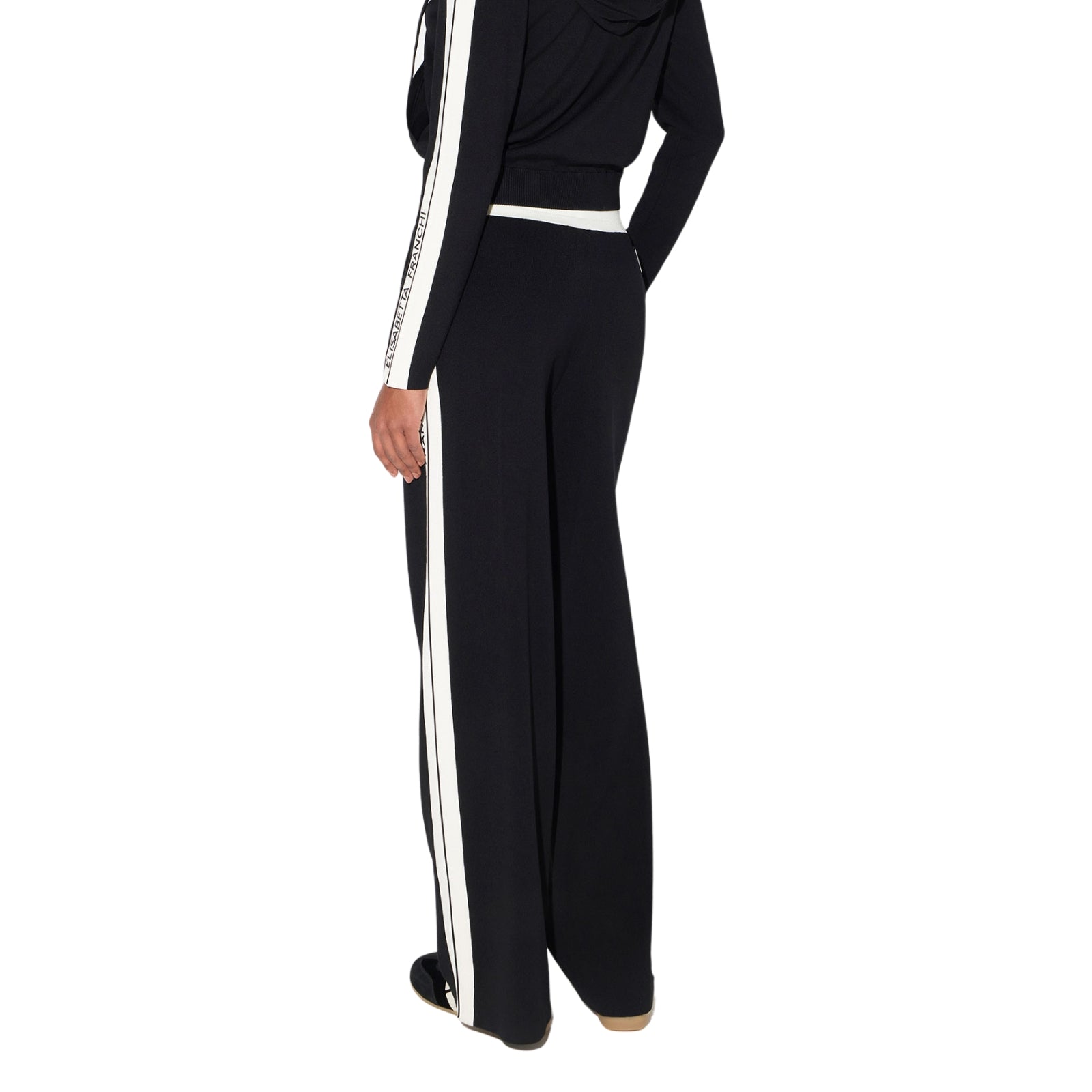 Pantaloni in maglia con logo - NERO