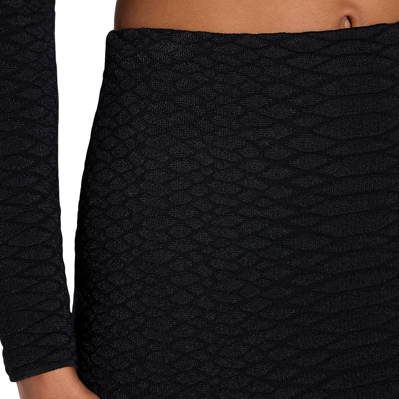 Gonna in maglia a trama snake