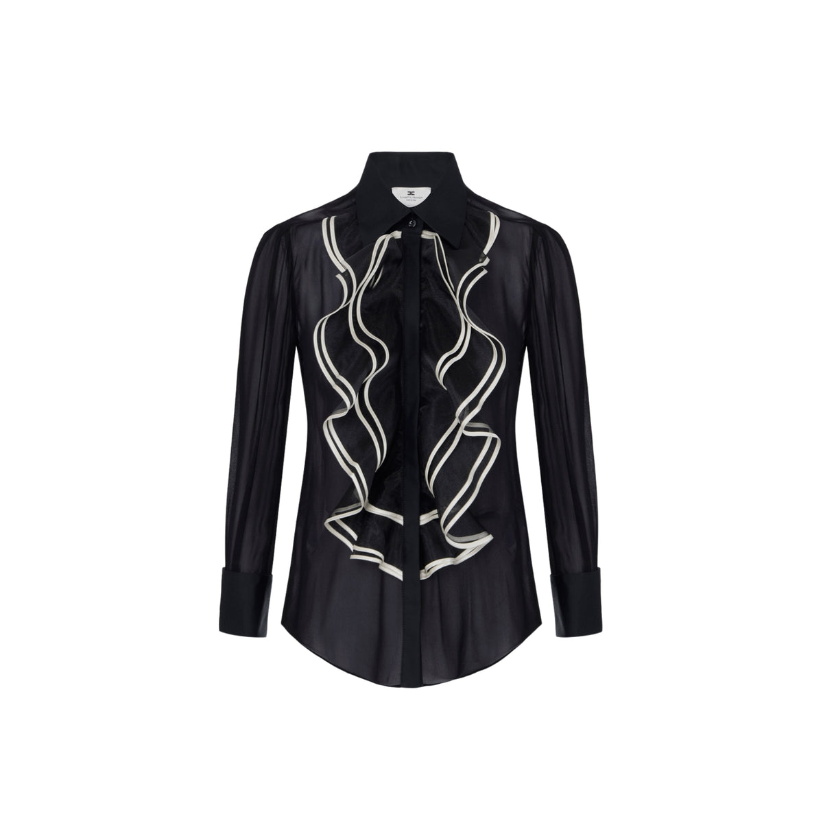 Camicia in georgette con ruches