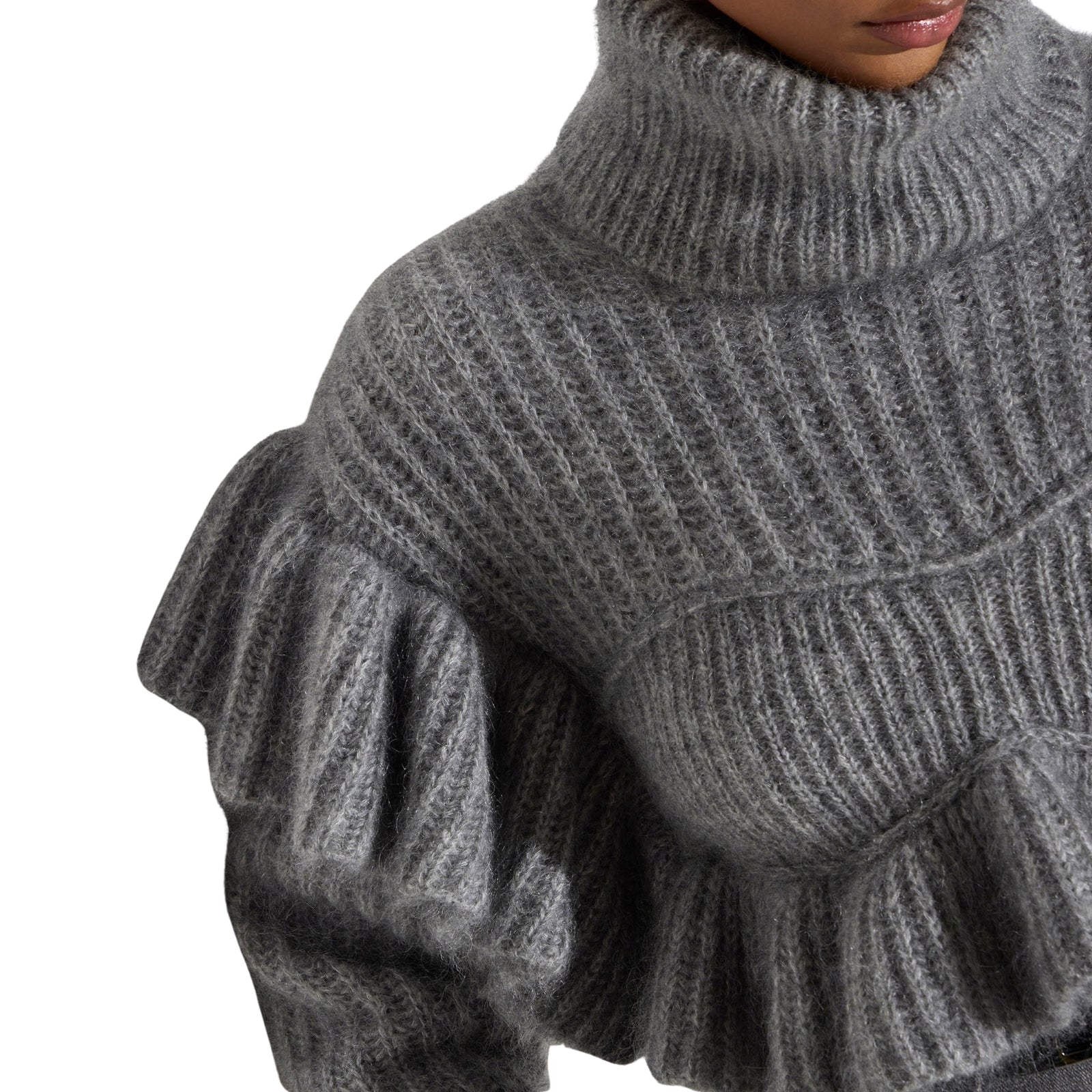 Pullover in maglia con ruches