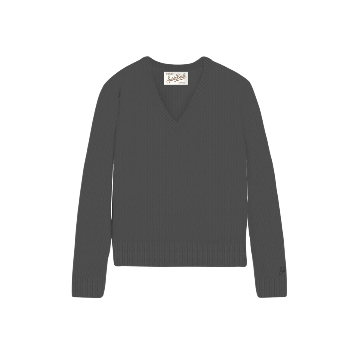 Maglione Pigalle scollo a V colletto polo - Nero