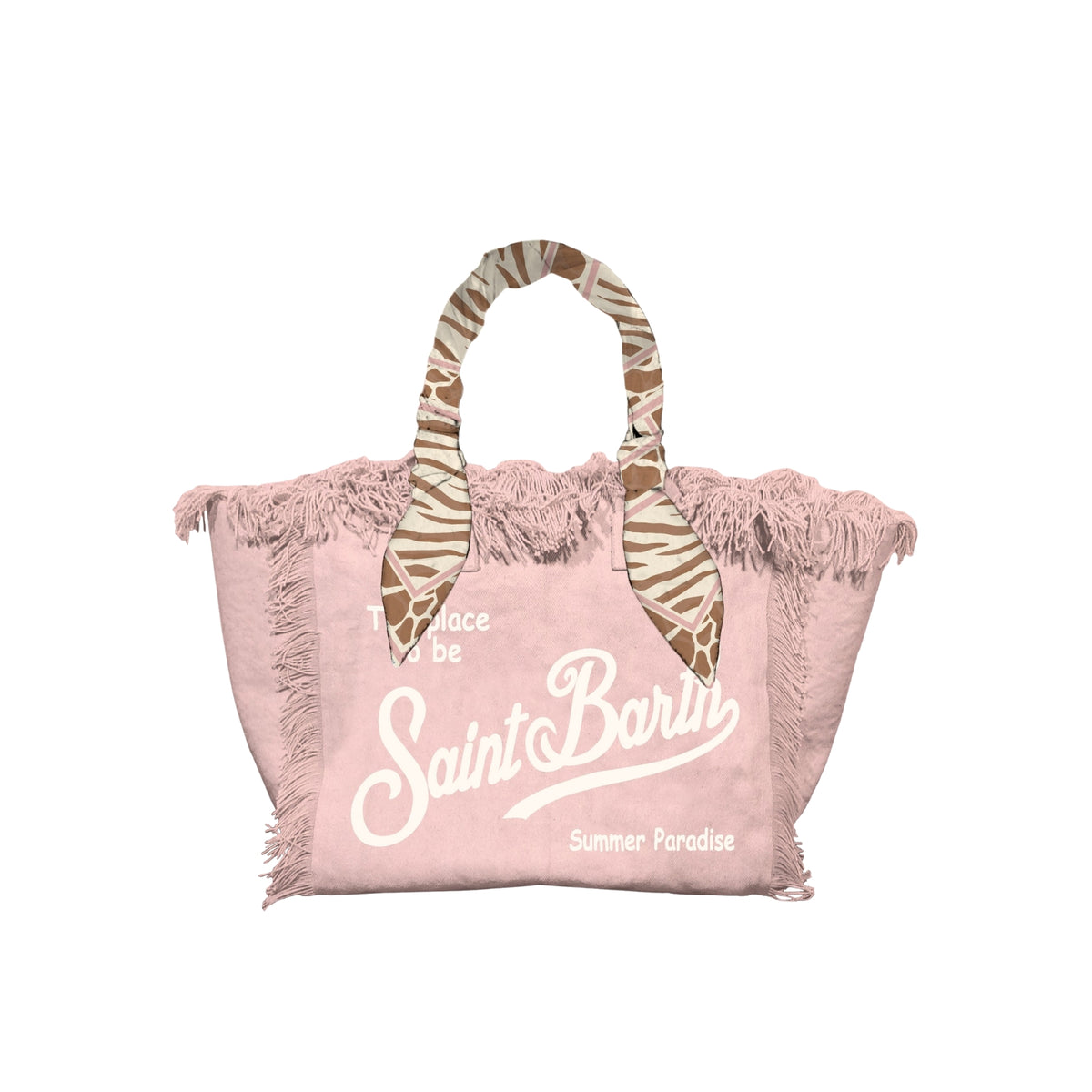 Borsa Vanity con foulard stampa safari - Rosa