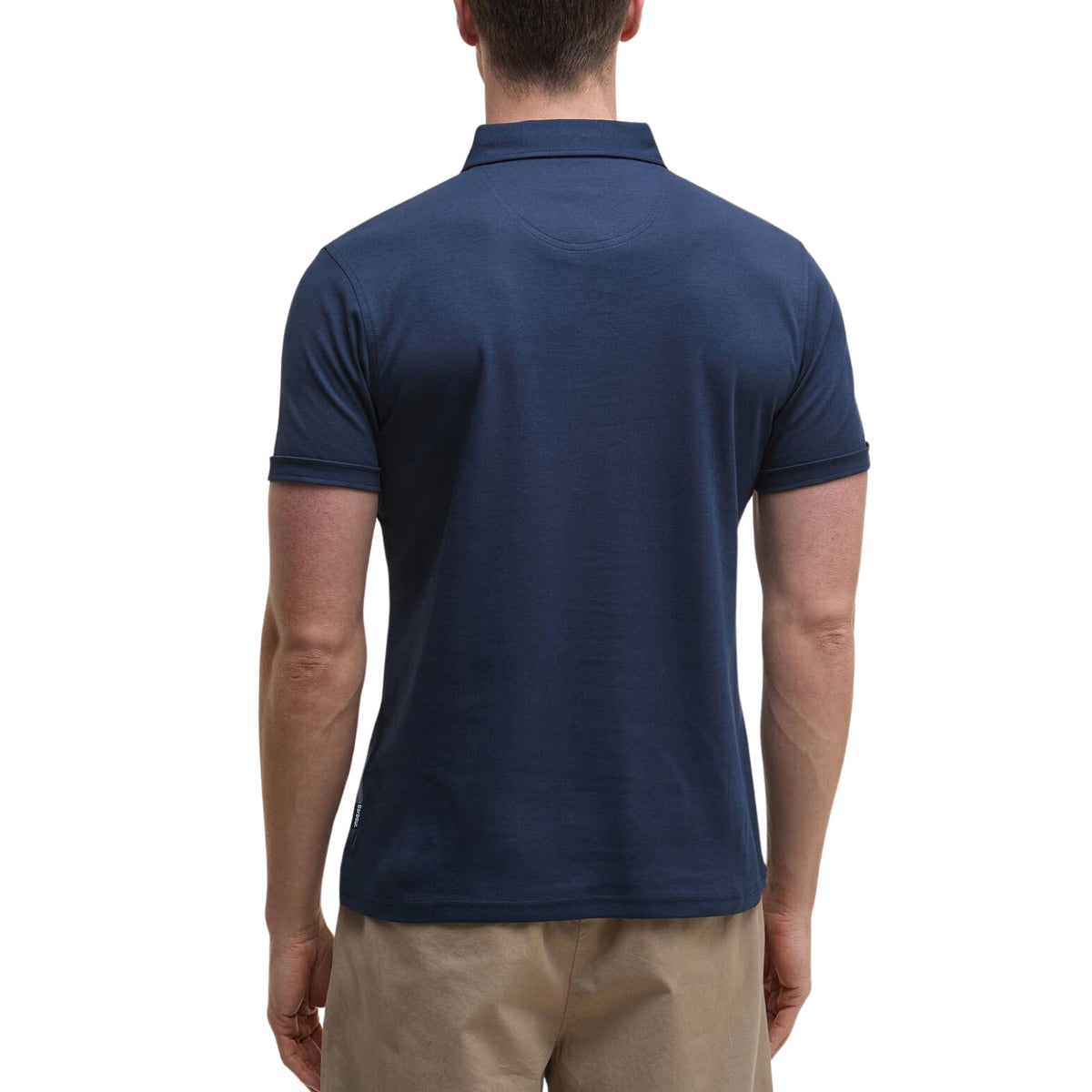 Polo Corpatch in cotone interlock con tartan - Blu