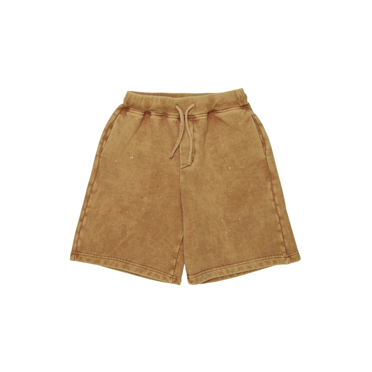 Shorts in felpa effetto vernice - Beige