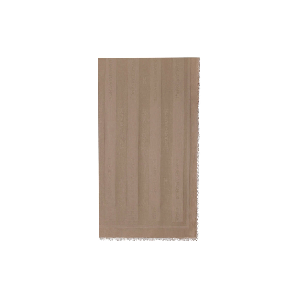 Foulard rettangolare a righe con logo - Argilla