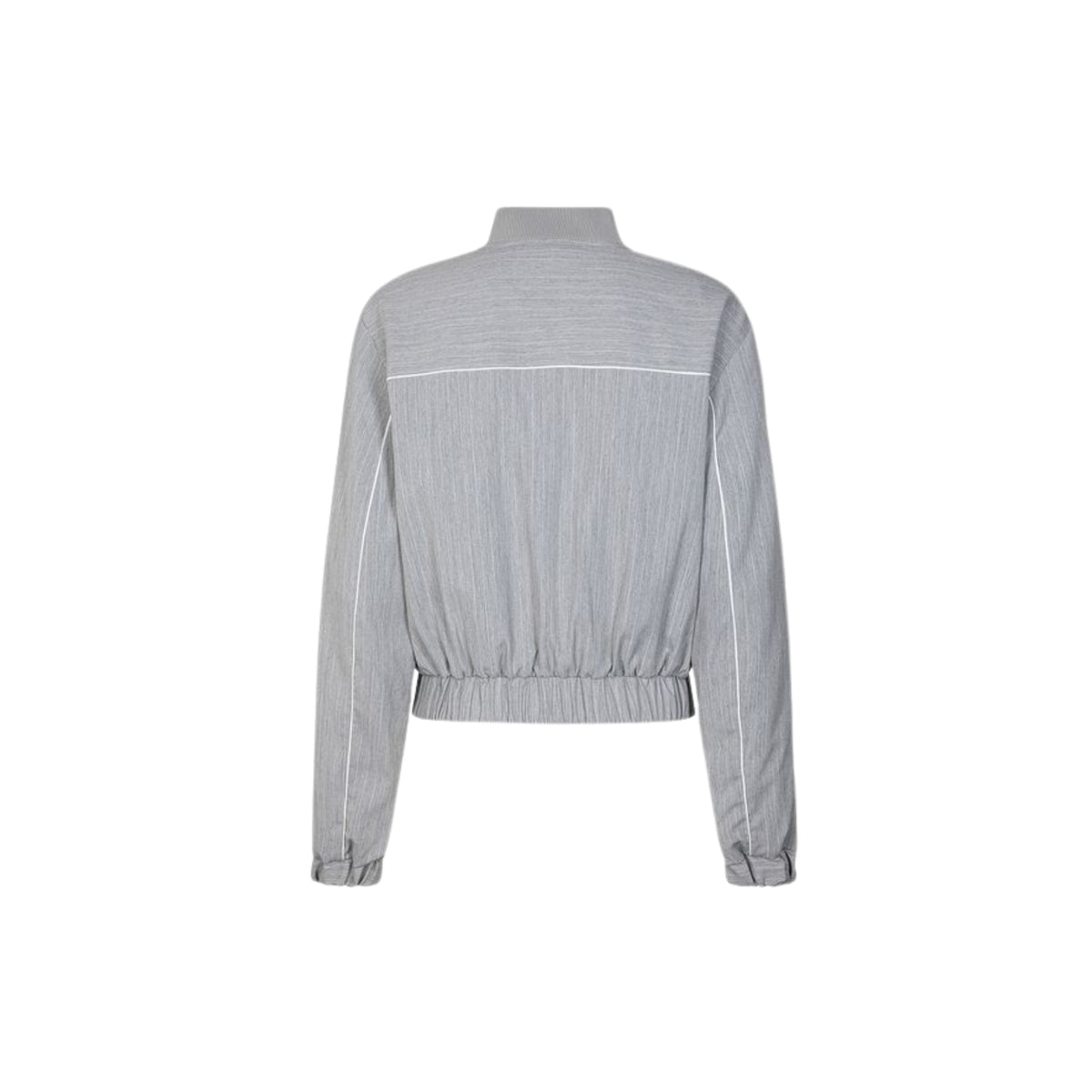 Giubbino zippato gessato con spalline - Grigio