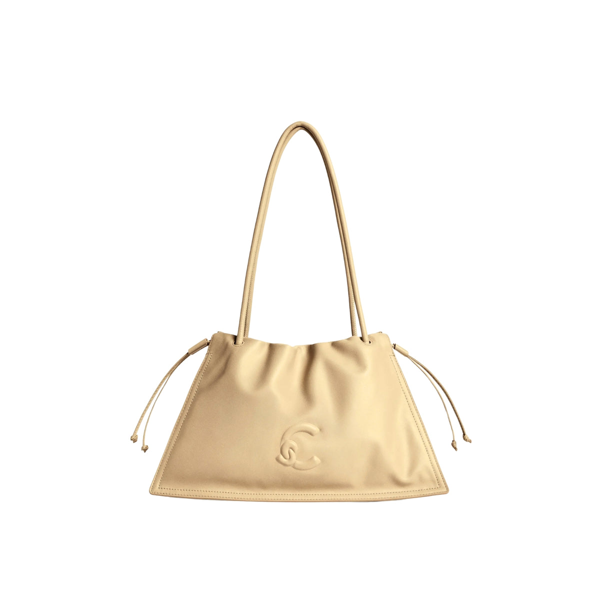 Borsa Dulse in pelle liscia con coulisse - Beige