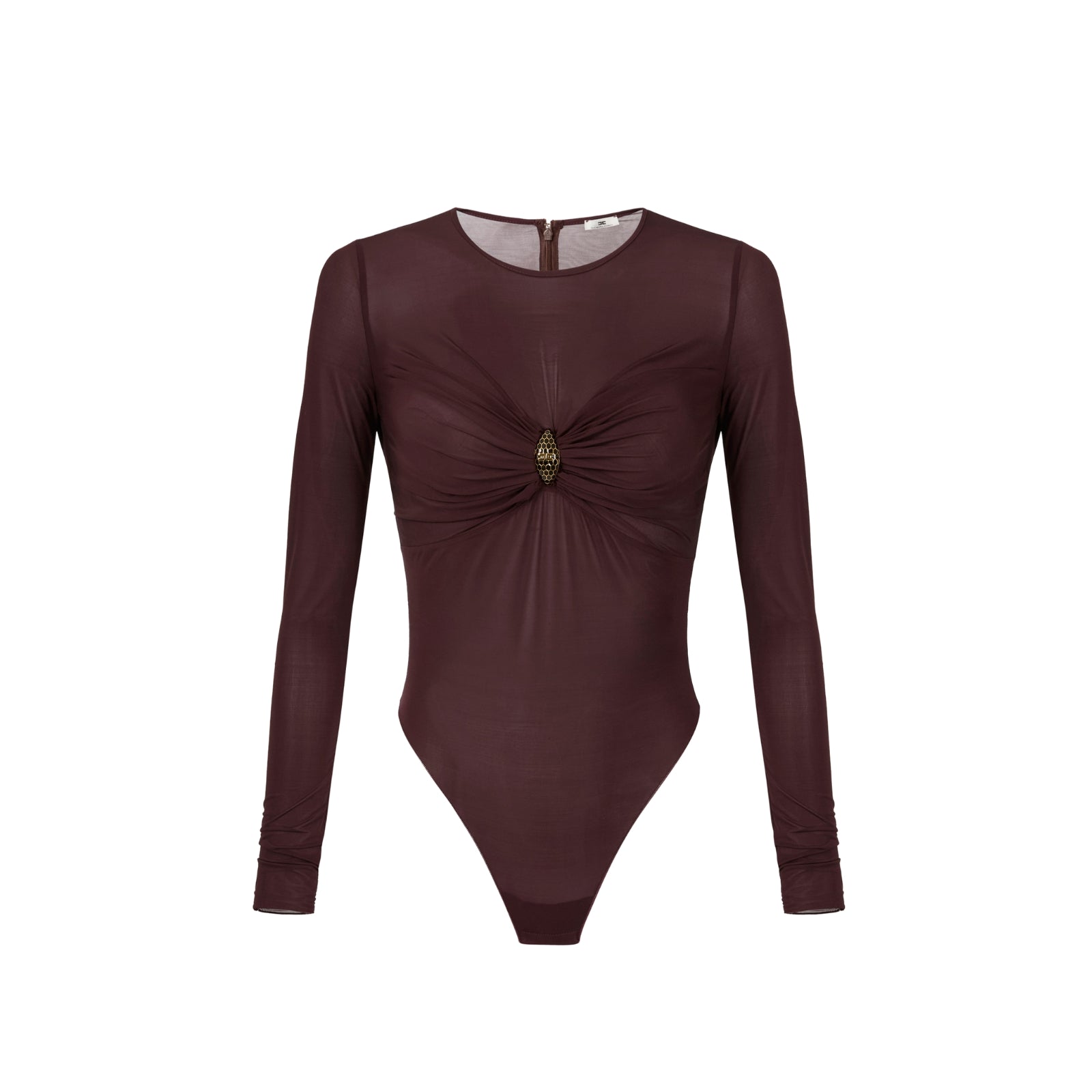 Body in jersey con dettaglio gioiello - MERLOT