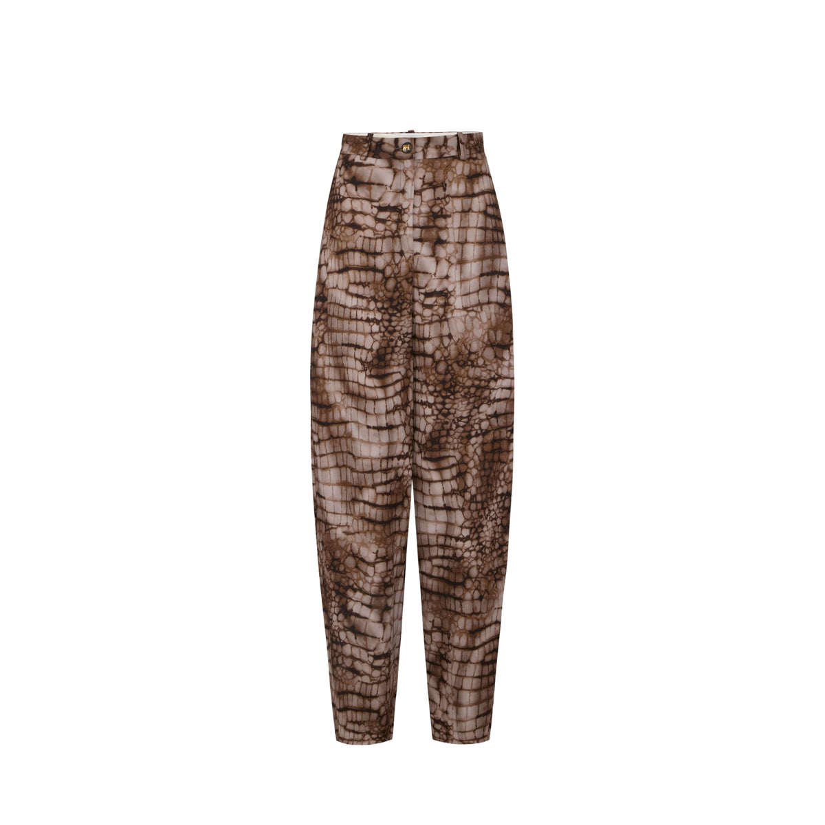 Pantalone in jersey stampa alligatore - Cacao