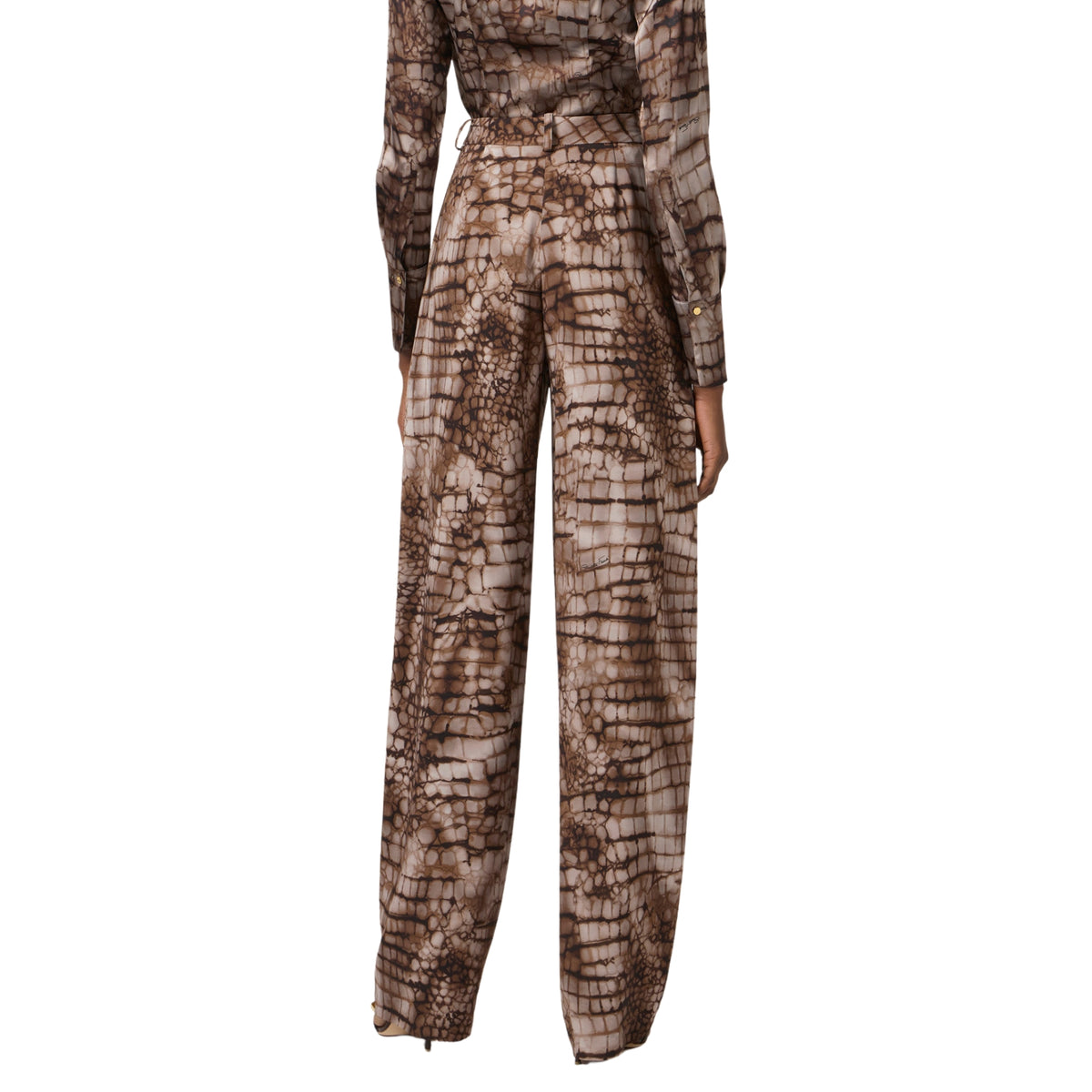 Pantalone in jersey stampa alligatore - Cacao