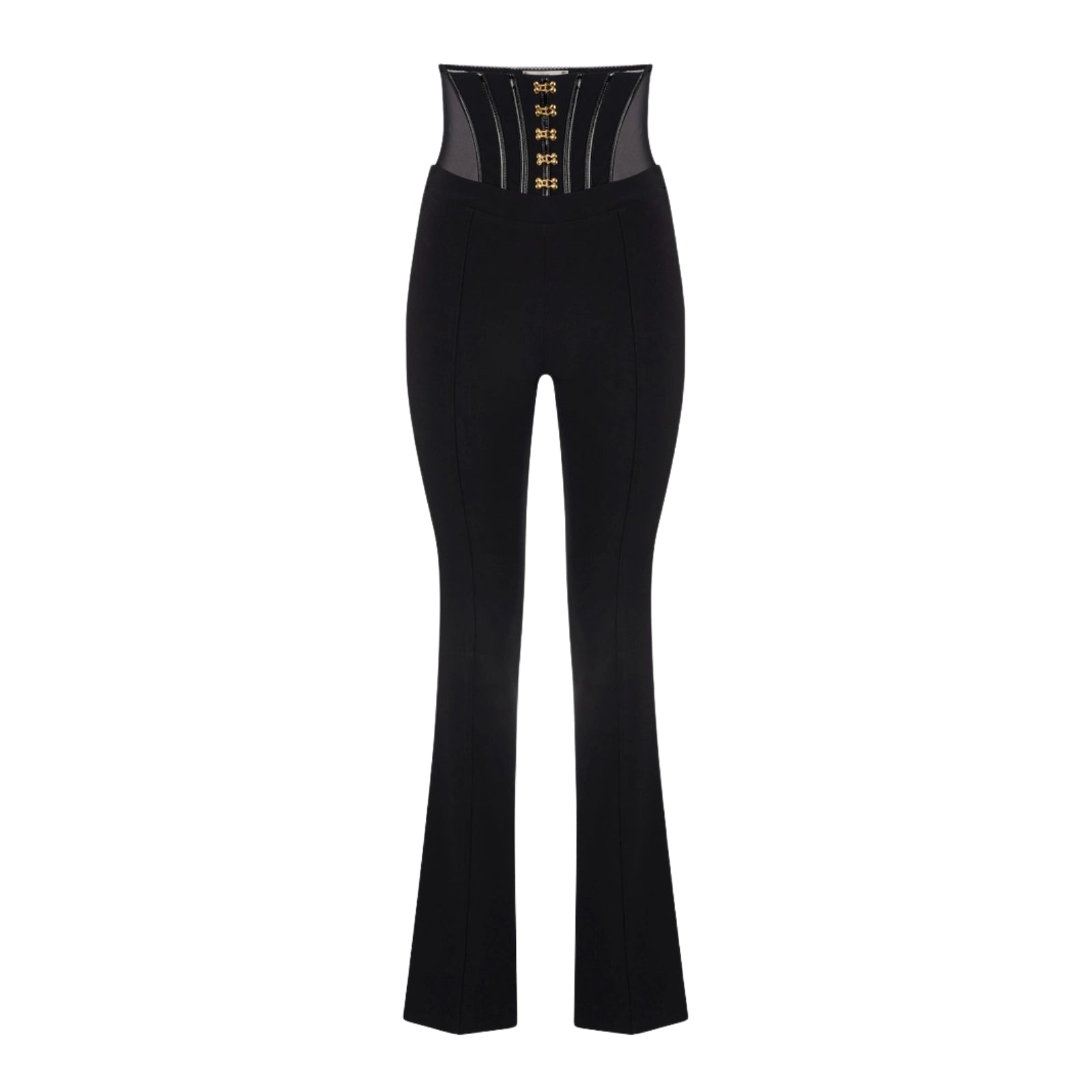 Pantaloni in crêpe leggero con ganci gioiello