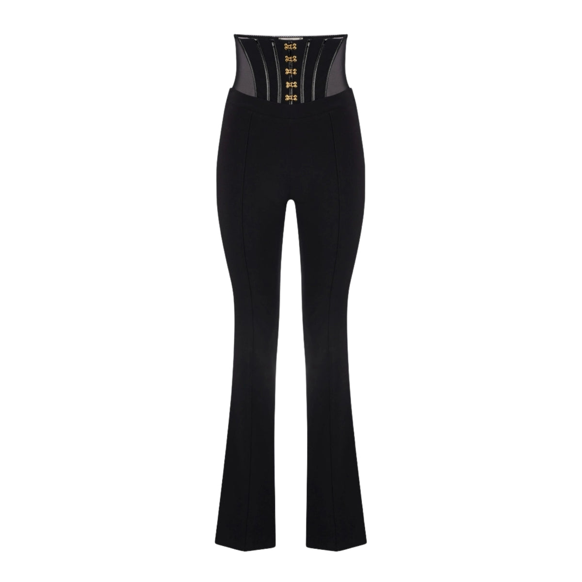 Pantalone in crêpe con vita a bustier - Nero