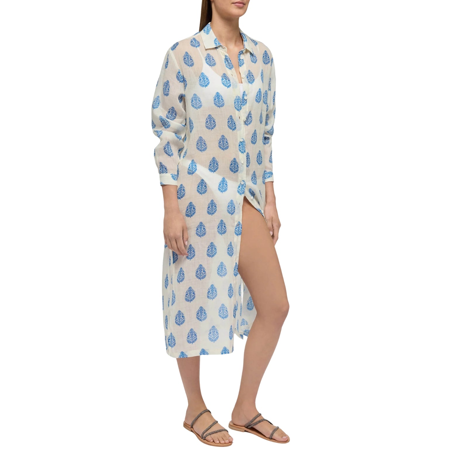 Abito maxi in ramia con stampa paisley Adeline - BAINCO