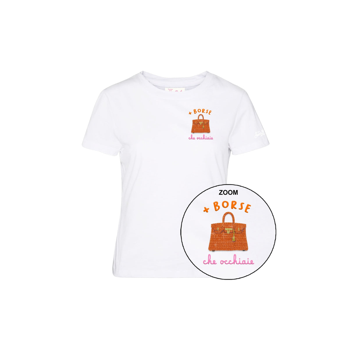 T-shirt Emilie con ricamo ironico - Bianco