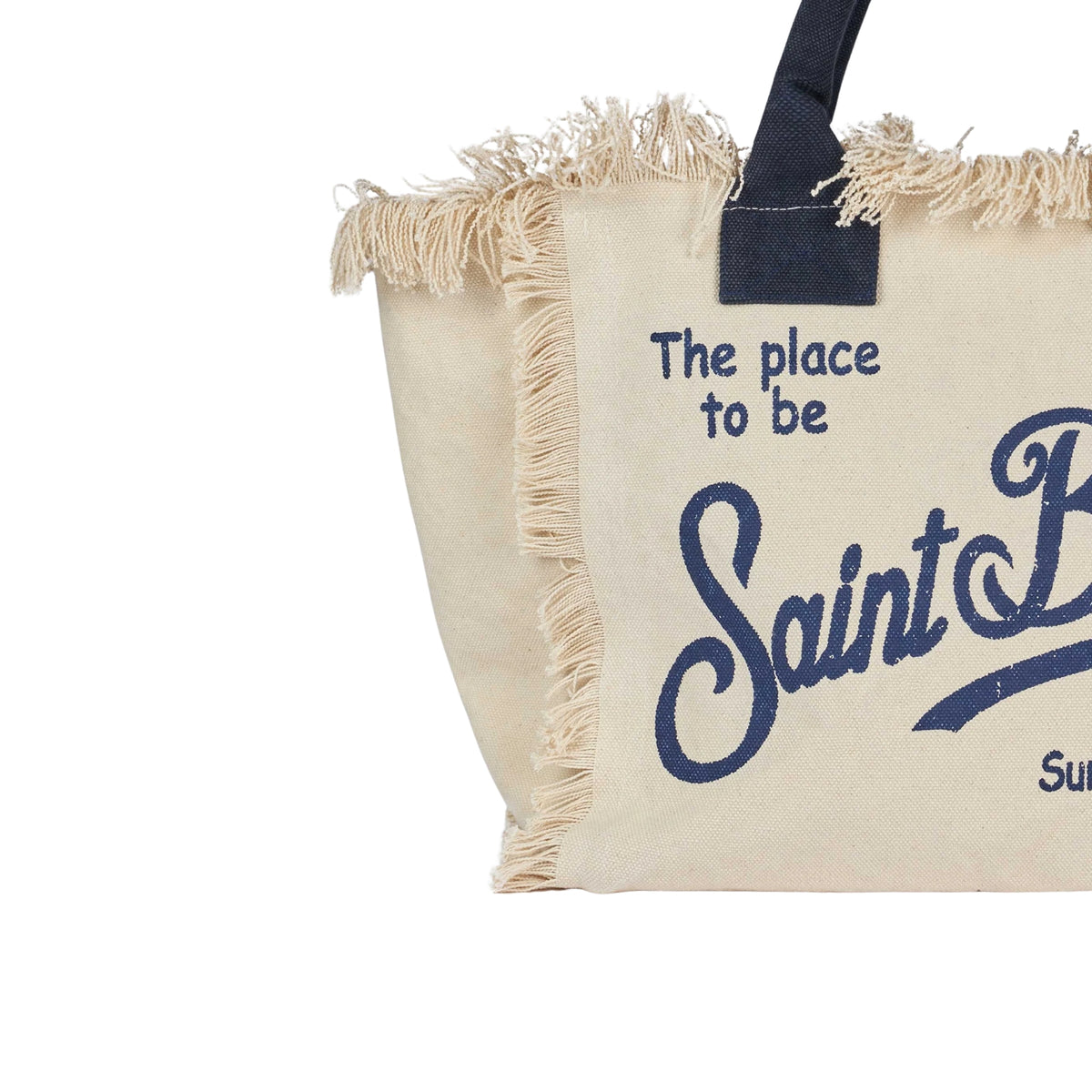 Borsa Vanity shopping in tela di cotone - Bianco