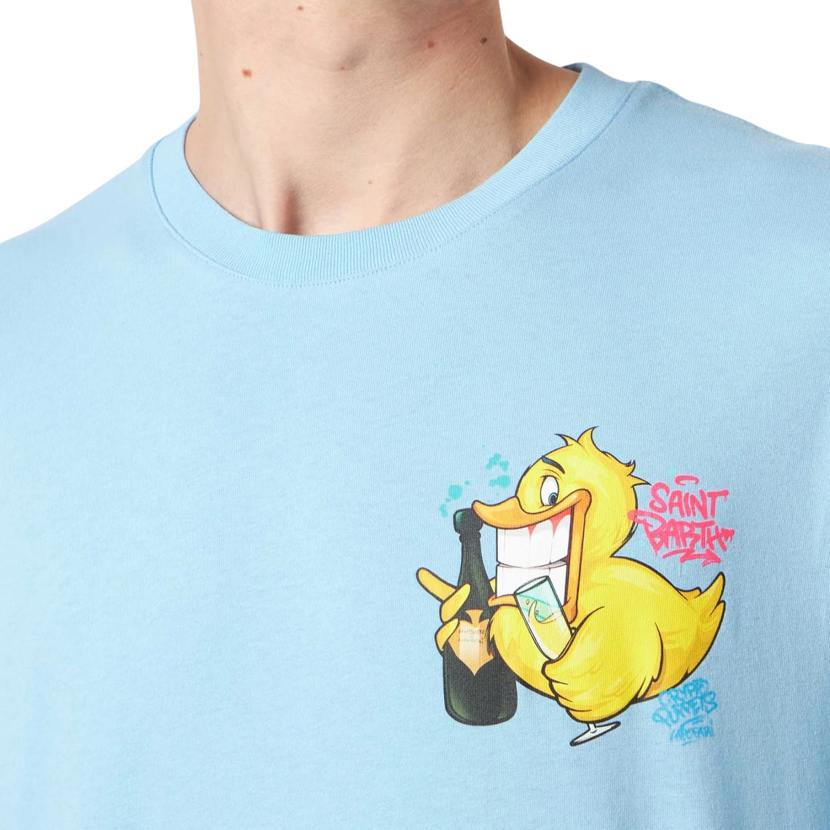 T-shirt Portofino edizione Crypto Puppets stampa duck - Celeste