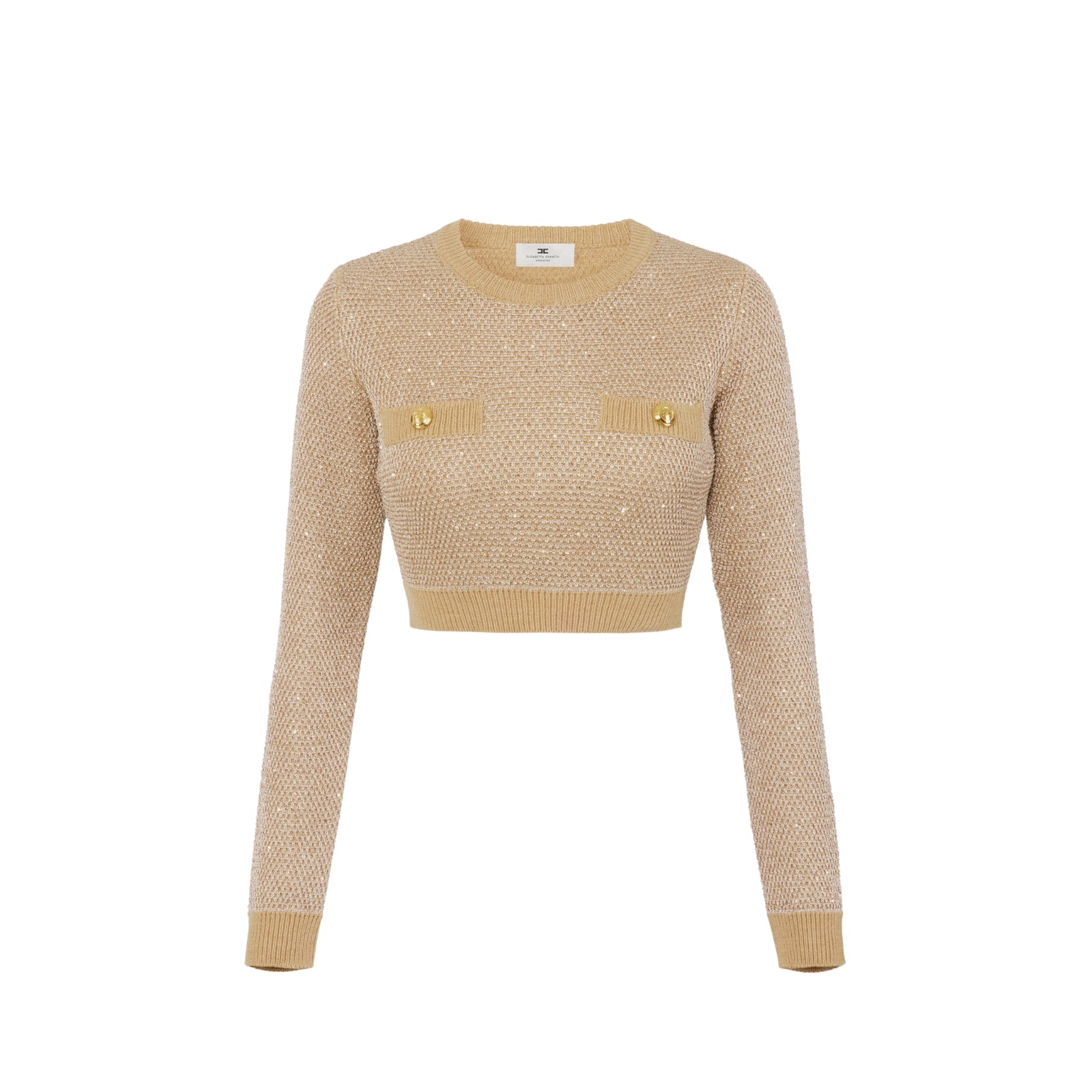 Top in maglia con paillettes