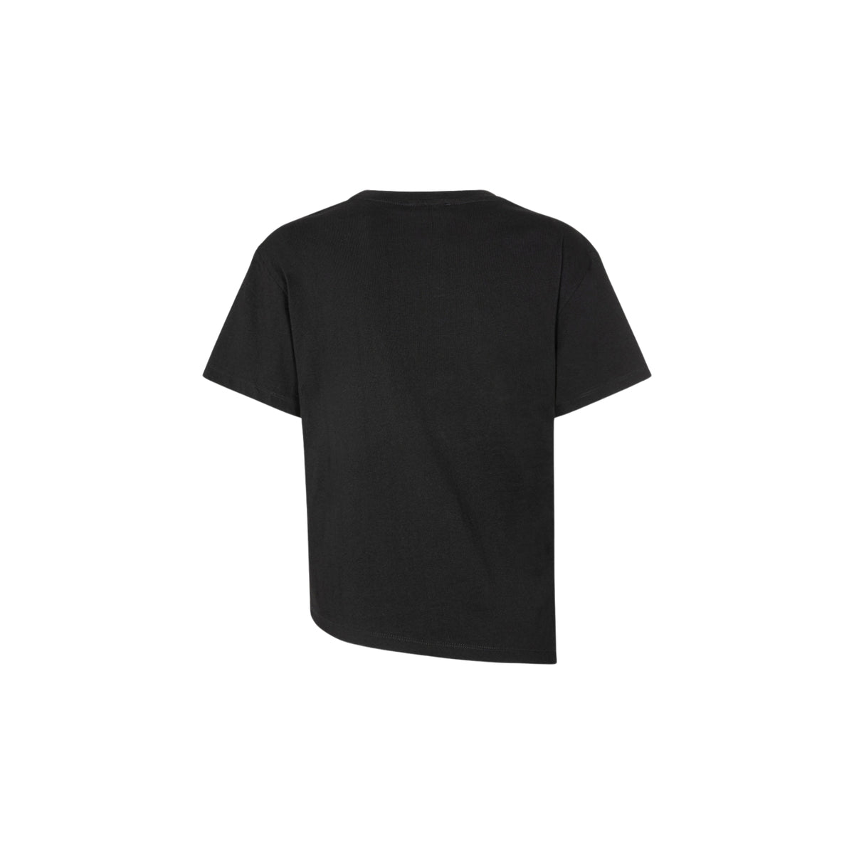 T-shirt paricollo con dettaglio sul davanti - Nero