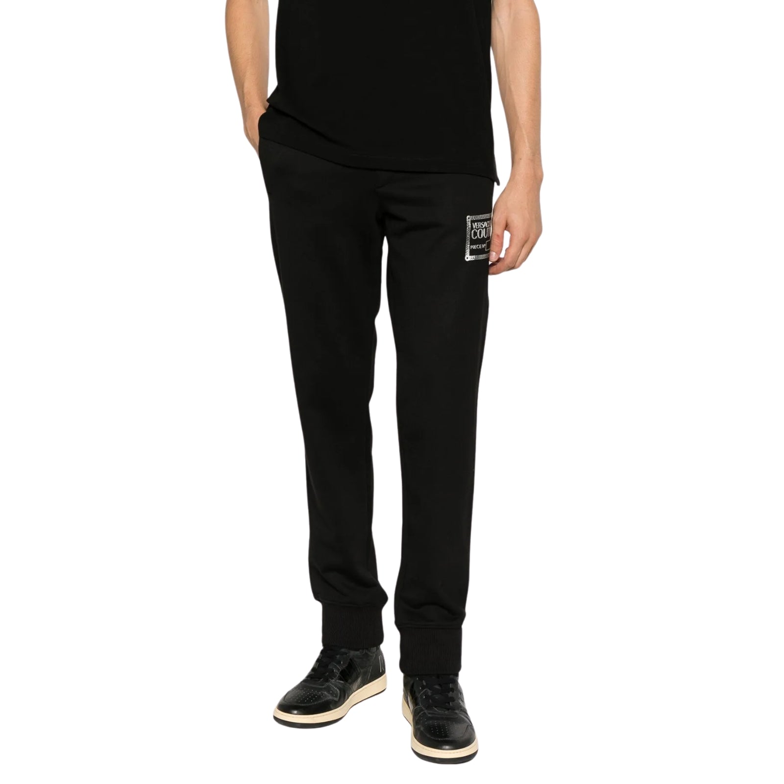 Pantalone con logo argento