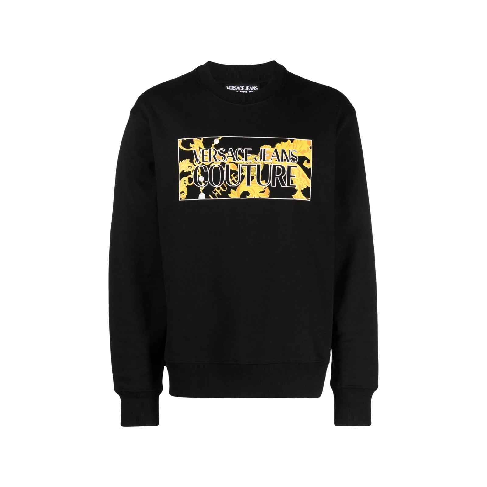 Felpa nera con stampa classica fantasia