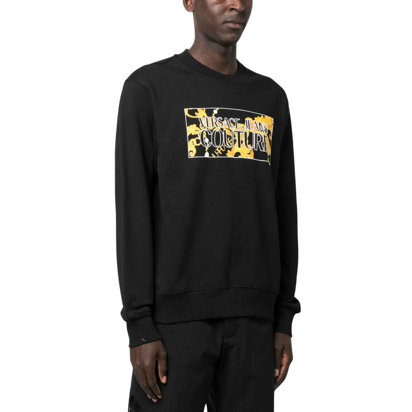 Felpa nera con stampa classica fantasia