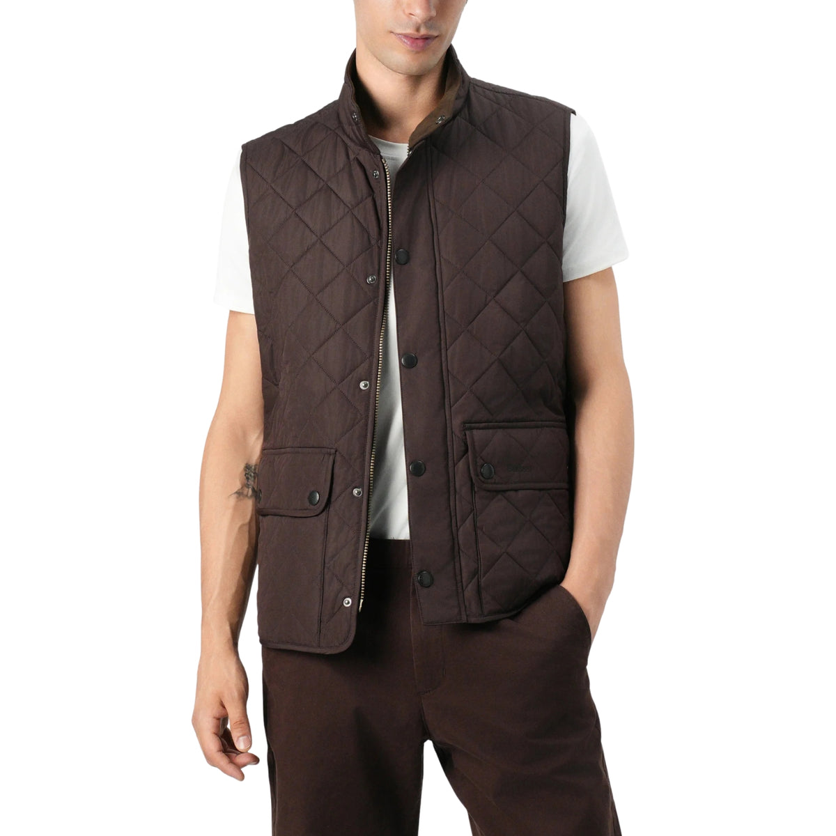 Gilet Lowerdale trapuntato a rombi - Marrone