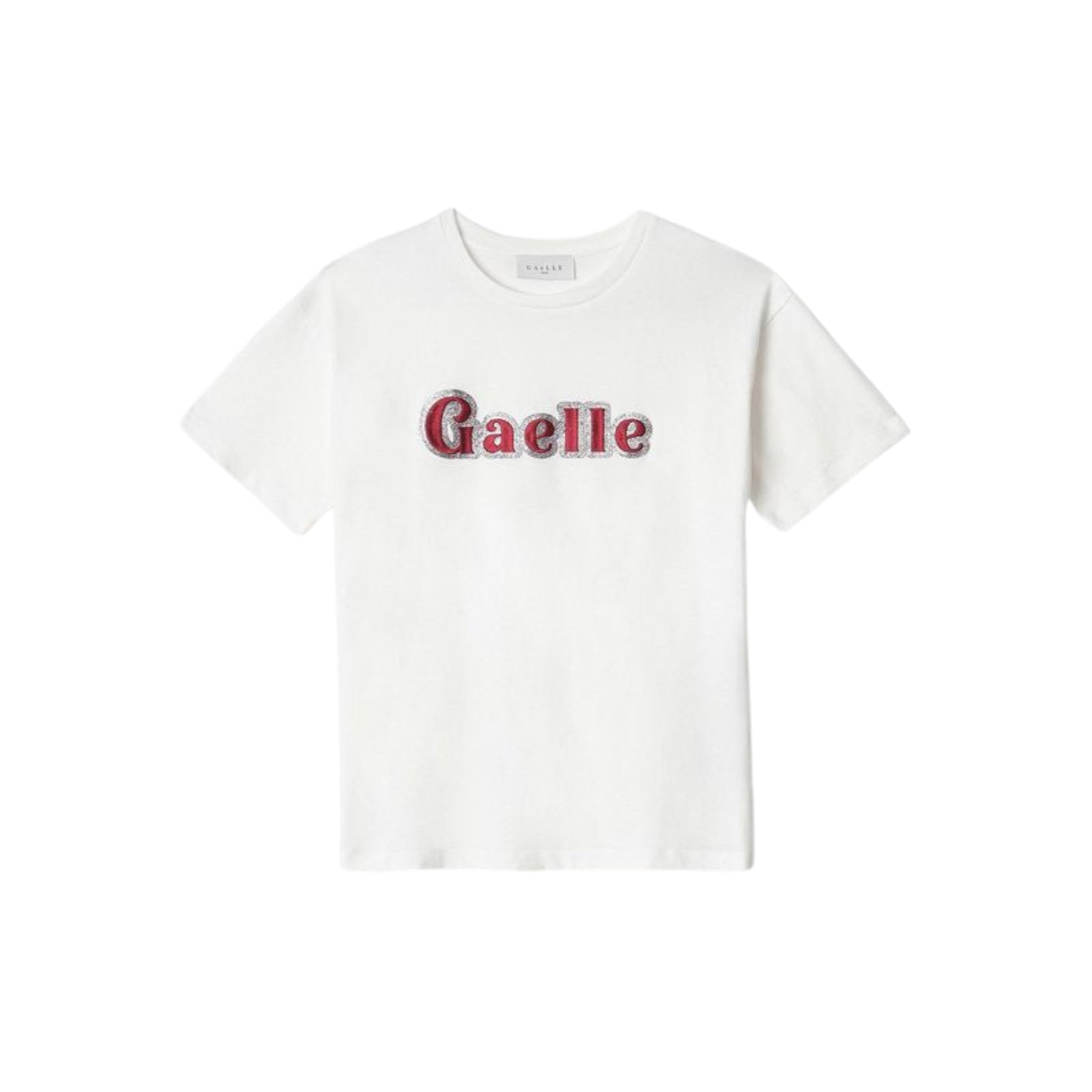 T-shirt girocollo con logo sul petto - BIANCO