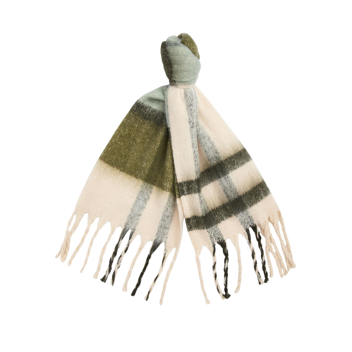 Sciarpa Isla in boucle con nappe XL - Verde
