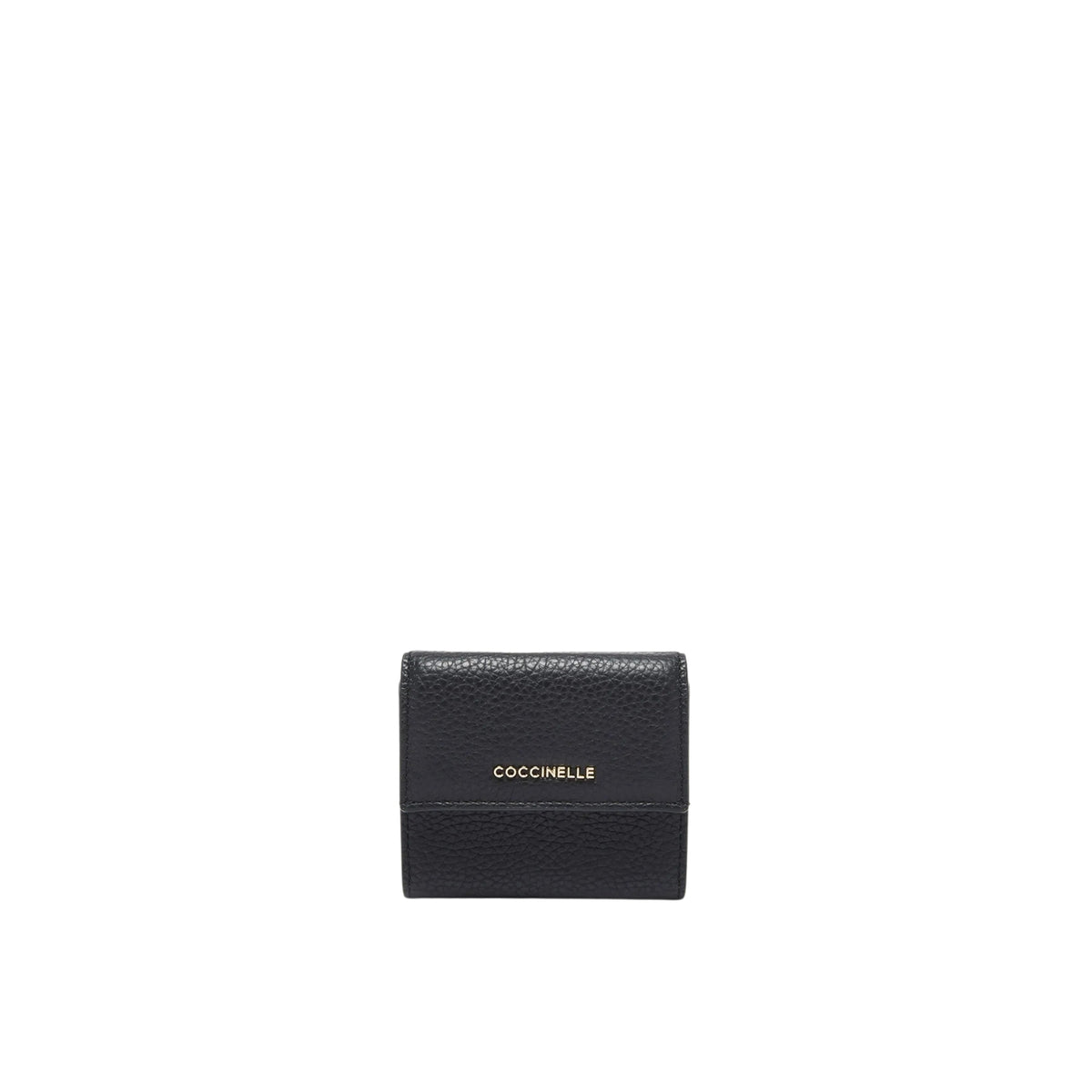 Mini portafoglio con patta linea Metallic - Nero
