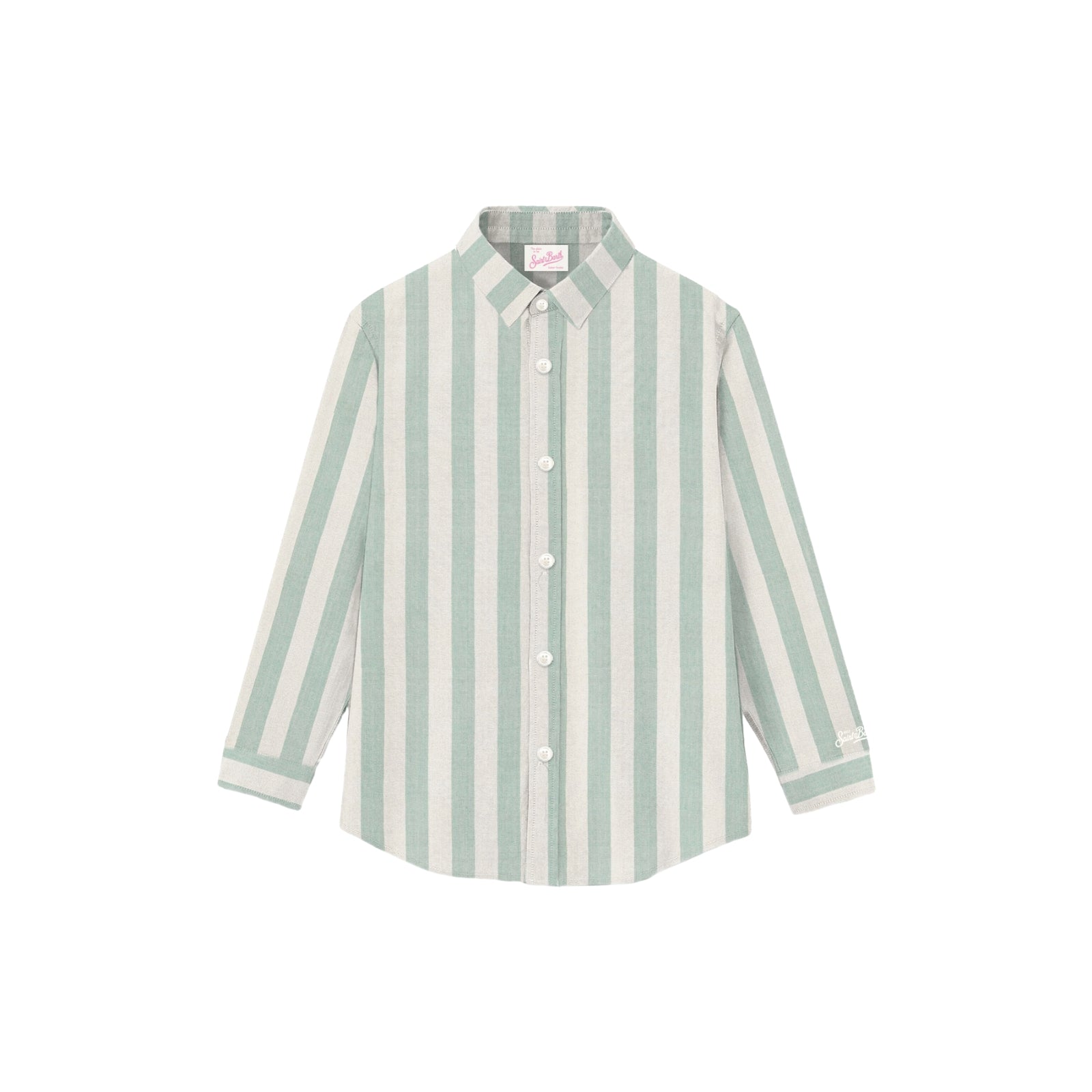Camicia classica Meredith con stampa a righe verde salvia