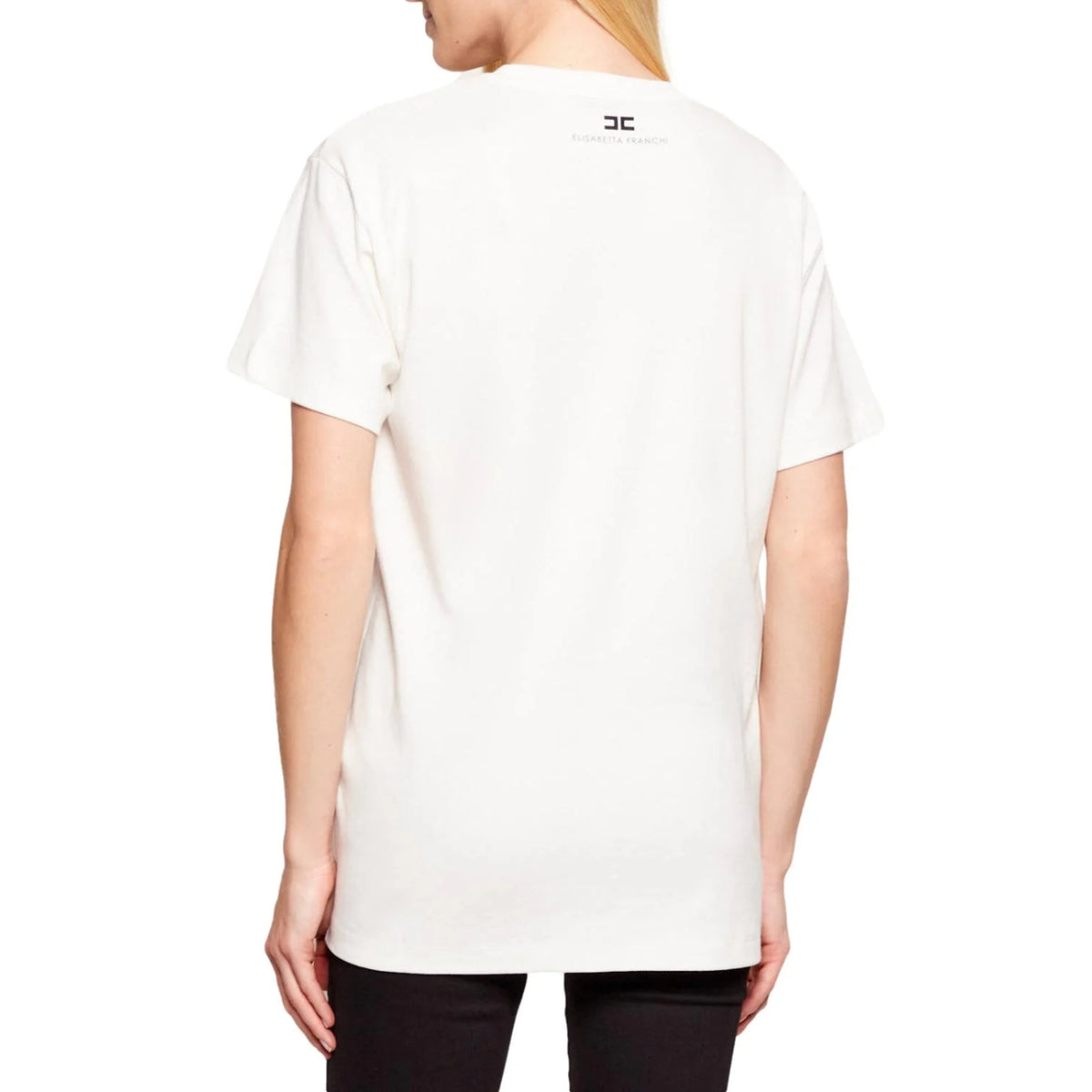 T-shirt girocollo relaxed fit con lettering - Gesso