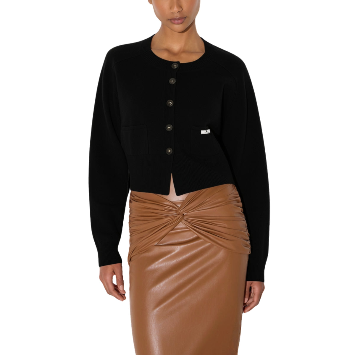 Cardigan in lana e cashmere con taschini - Nero