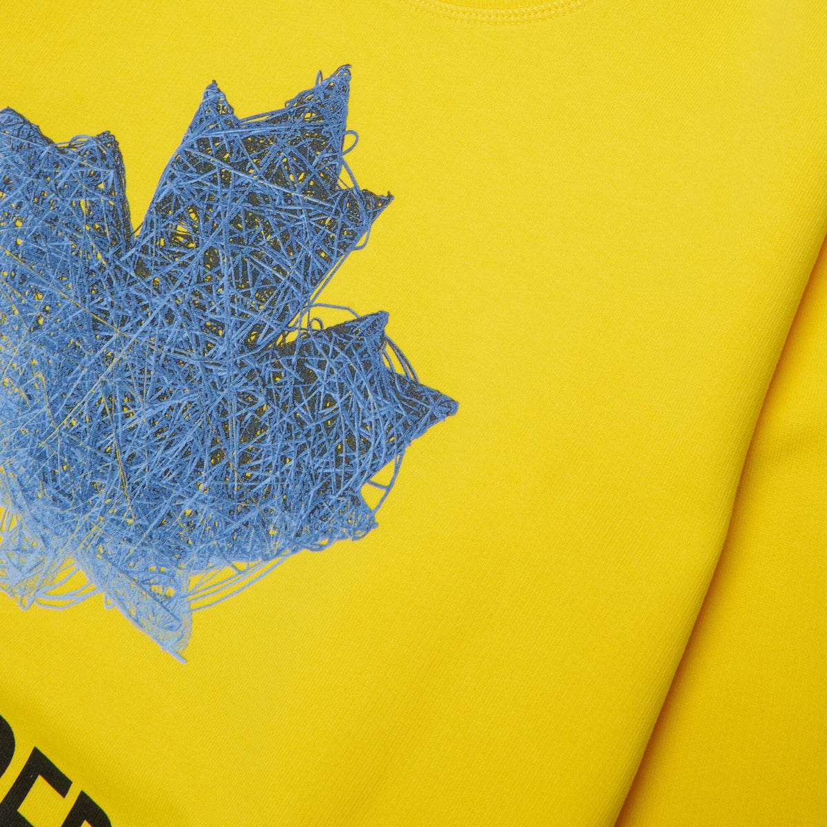 Felpa girocollo con logo e foglia d'acero - Giallo