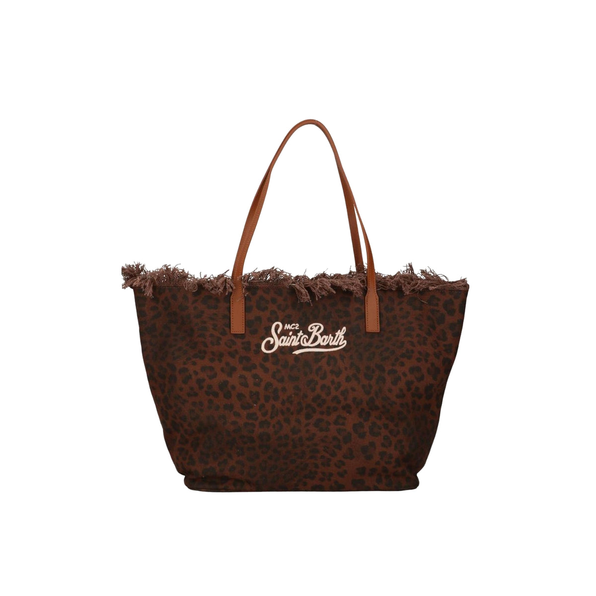 Borsa City con frange e righe - Leopardato