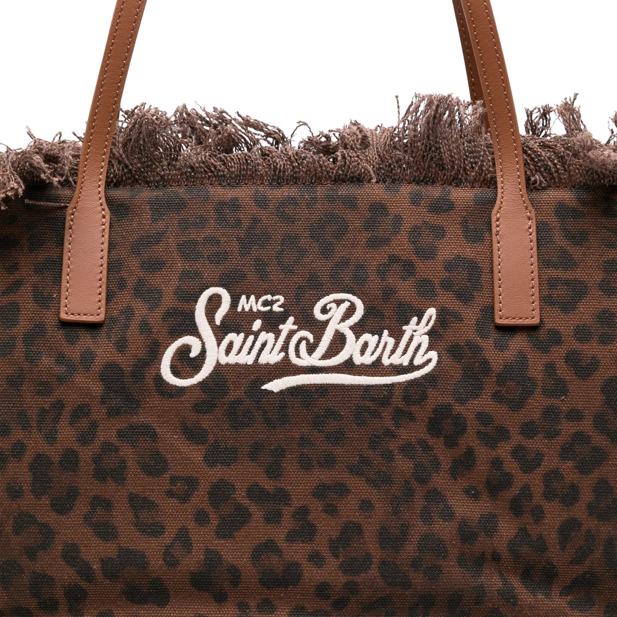 Borsa City con frange e righe - Leopardato
