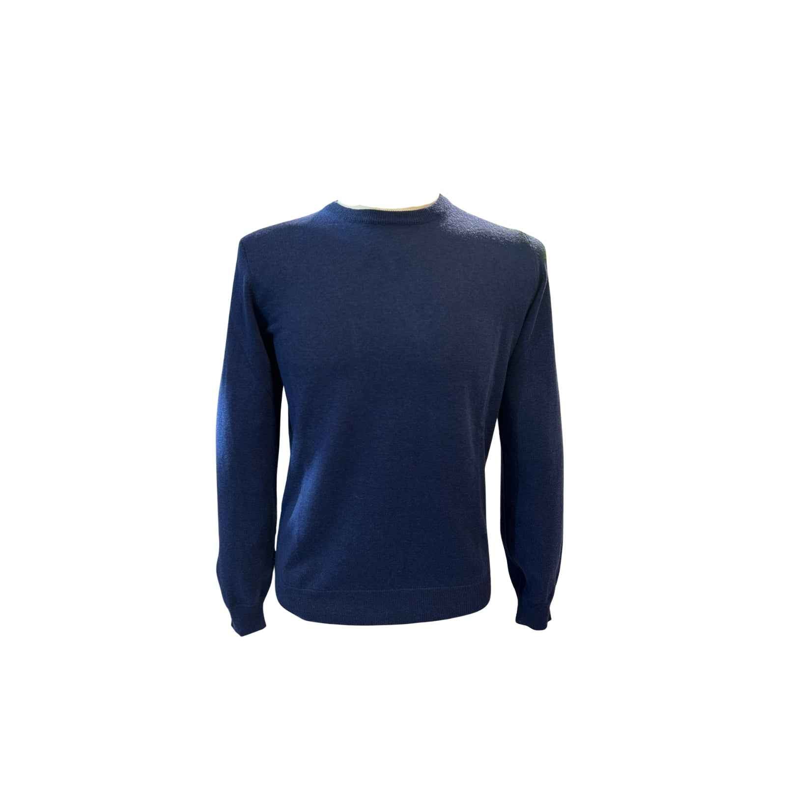 Maglia Girocollo In Lana Merinos - BLU