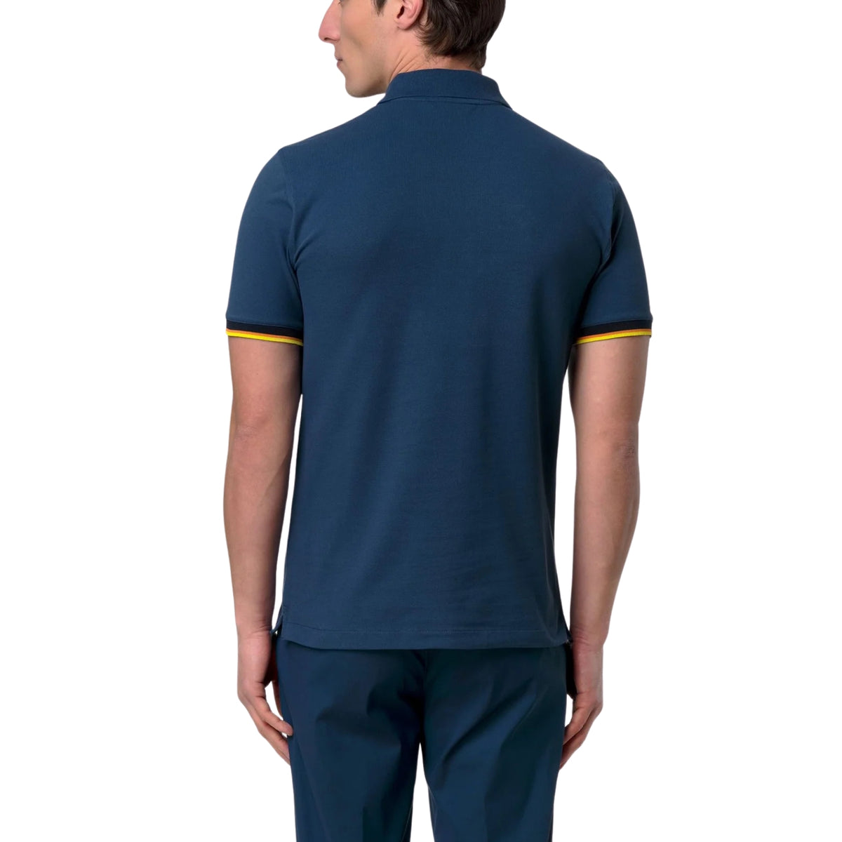 Polo Vincent in piquet di cotone stretch - Blu