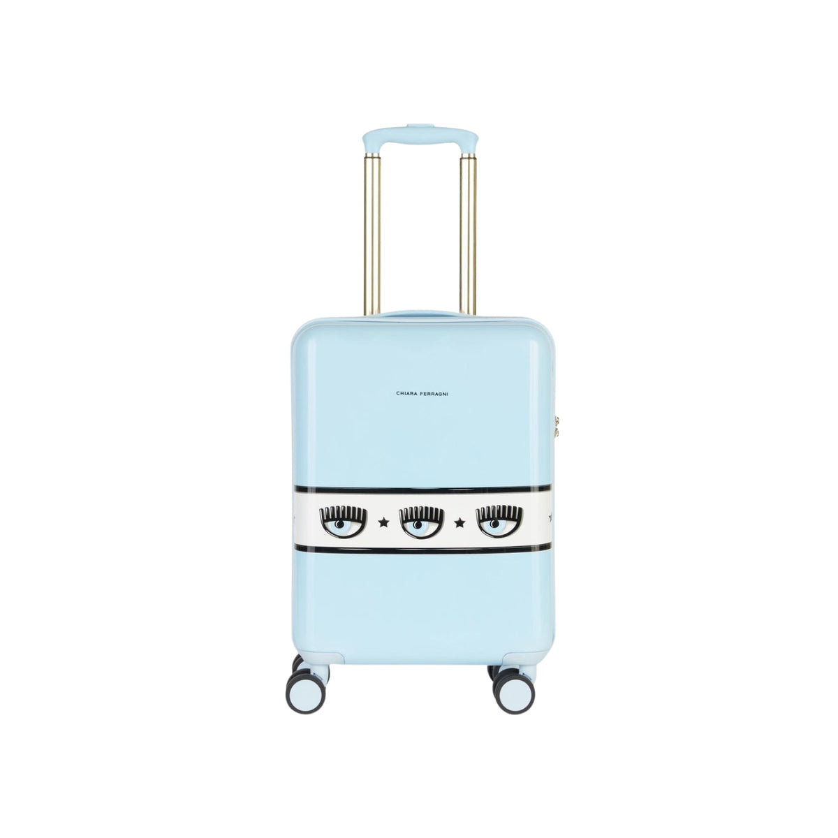 Trolley Chiara Ferragni con banda Maxi Logomania - Celeste