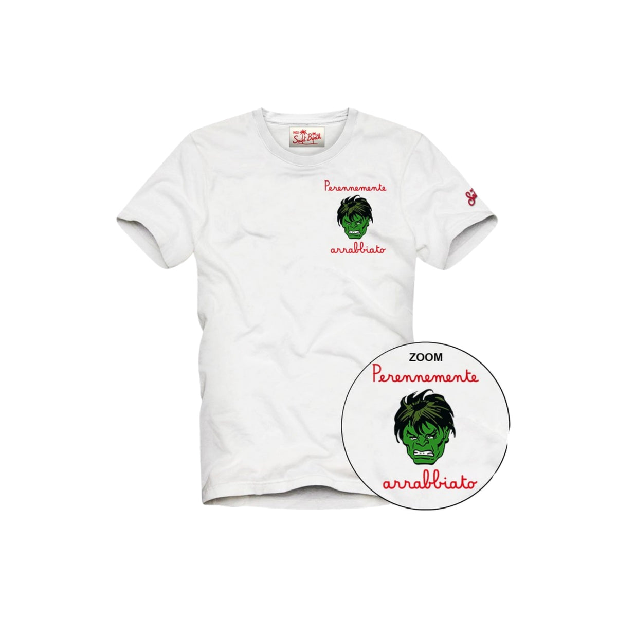T-shirt Man stampa Hulk - Bianco