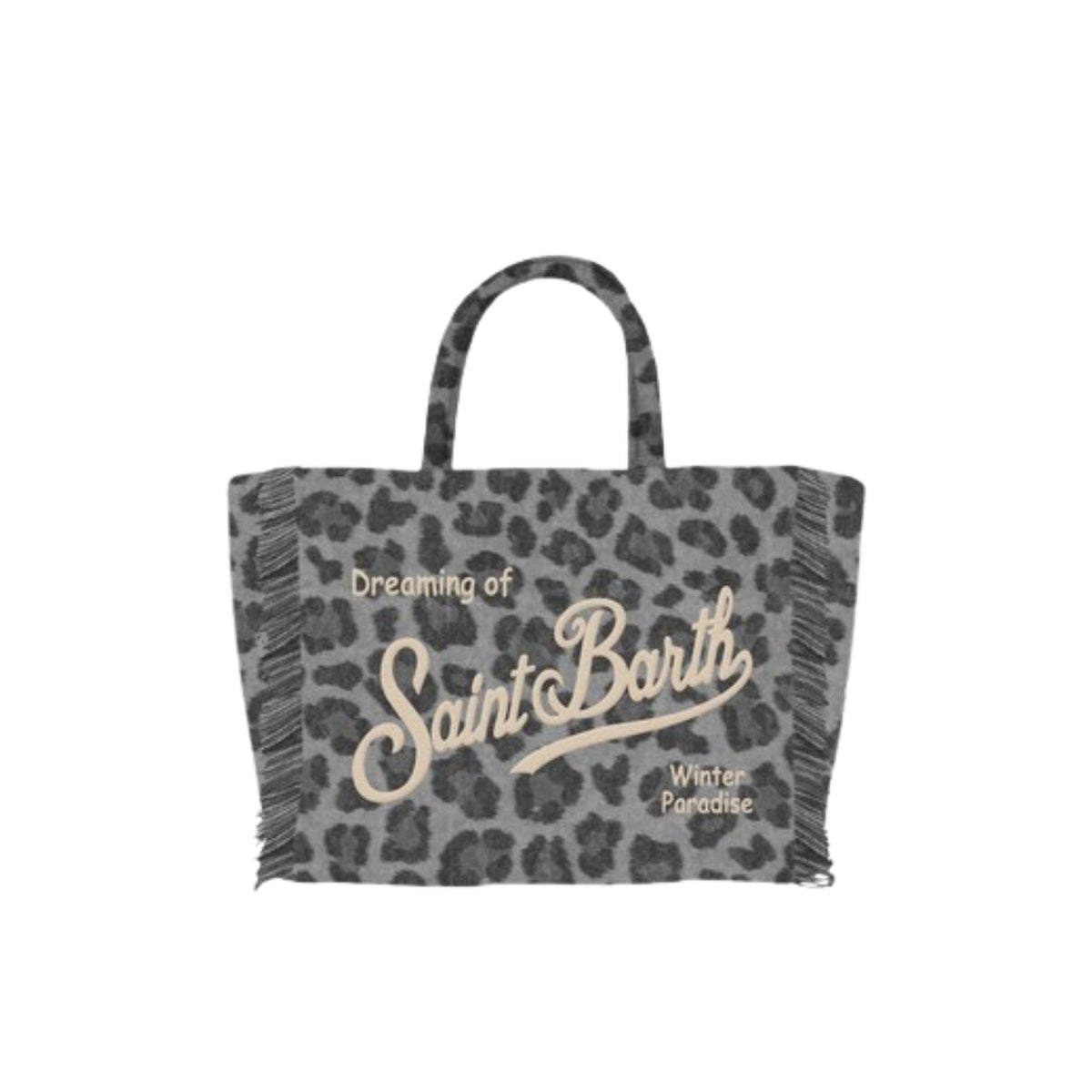 Borsa Colette Felt in misto lana leopardata - Nero