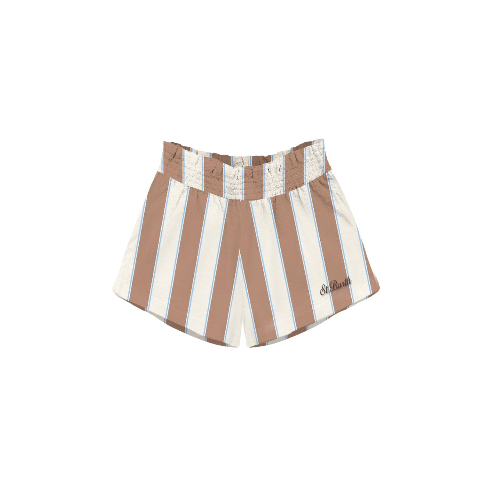 Meave shorts in cotone con stampa a righe marroni