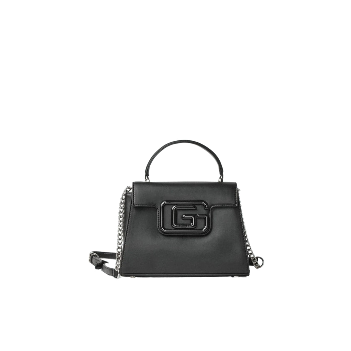 Borsa Shoulder Strap in ecopelle con maxi logo - Nero