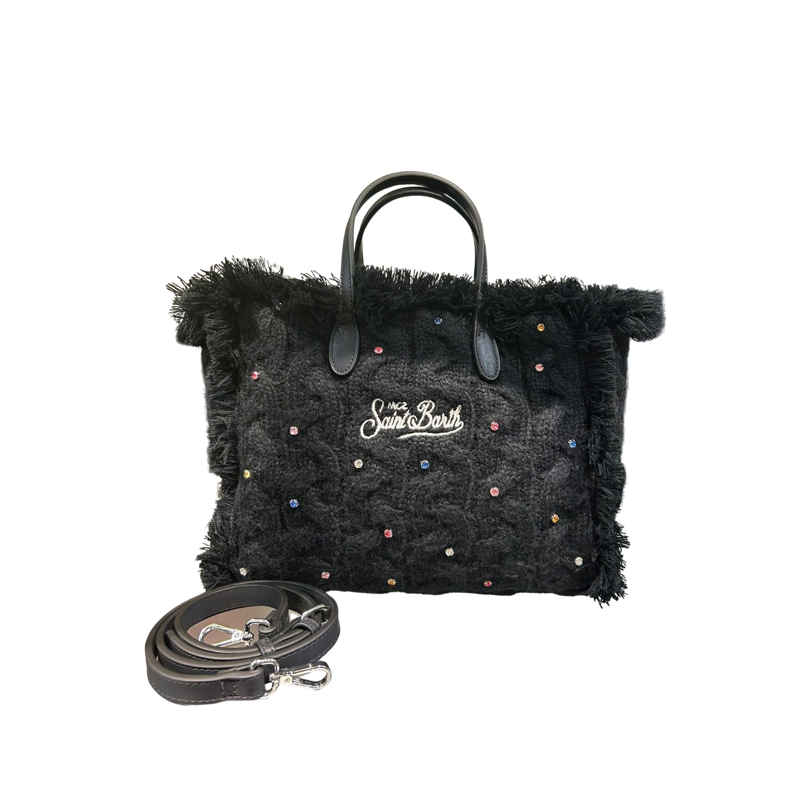 MC2 BORSA COLETTE TRECCE NERE CON STRASS