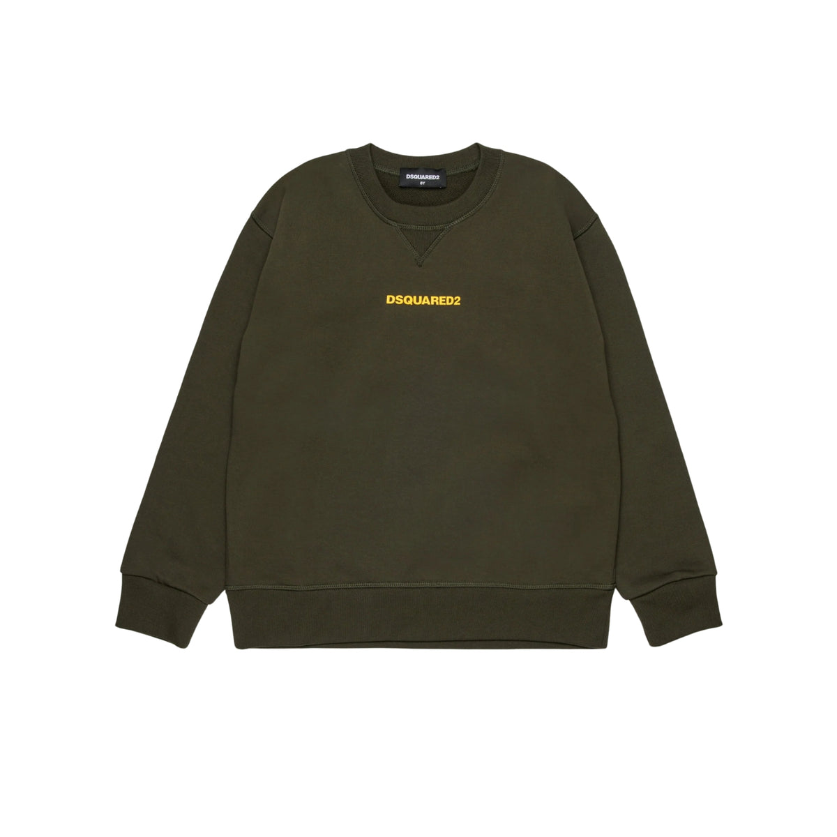 Felpa girocollo oversize con logo gommato - Verde militare