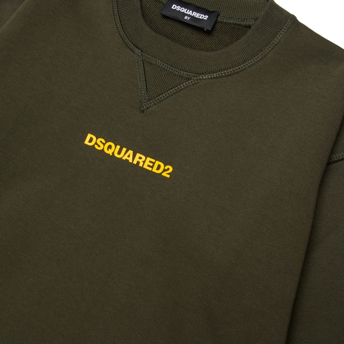 Felpa girocollo oversize con logo gommato - Verde militare